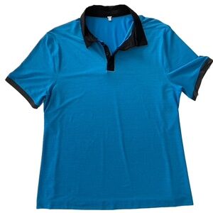 Lululemon Precision  Button Polo Black Collared Shirt Size: Men's LARGE
